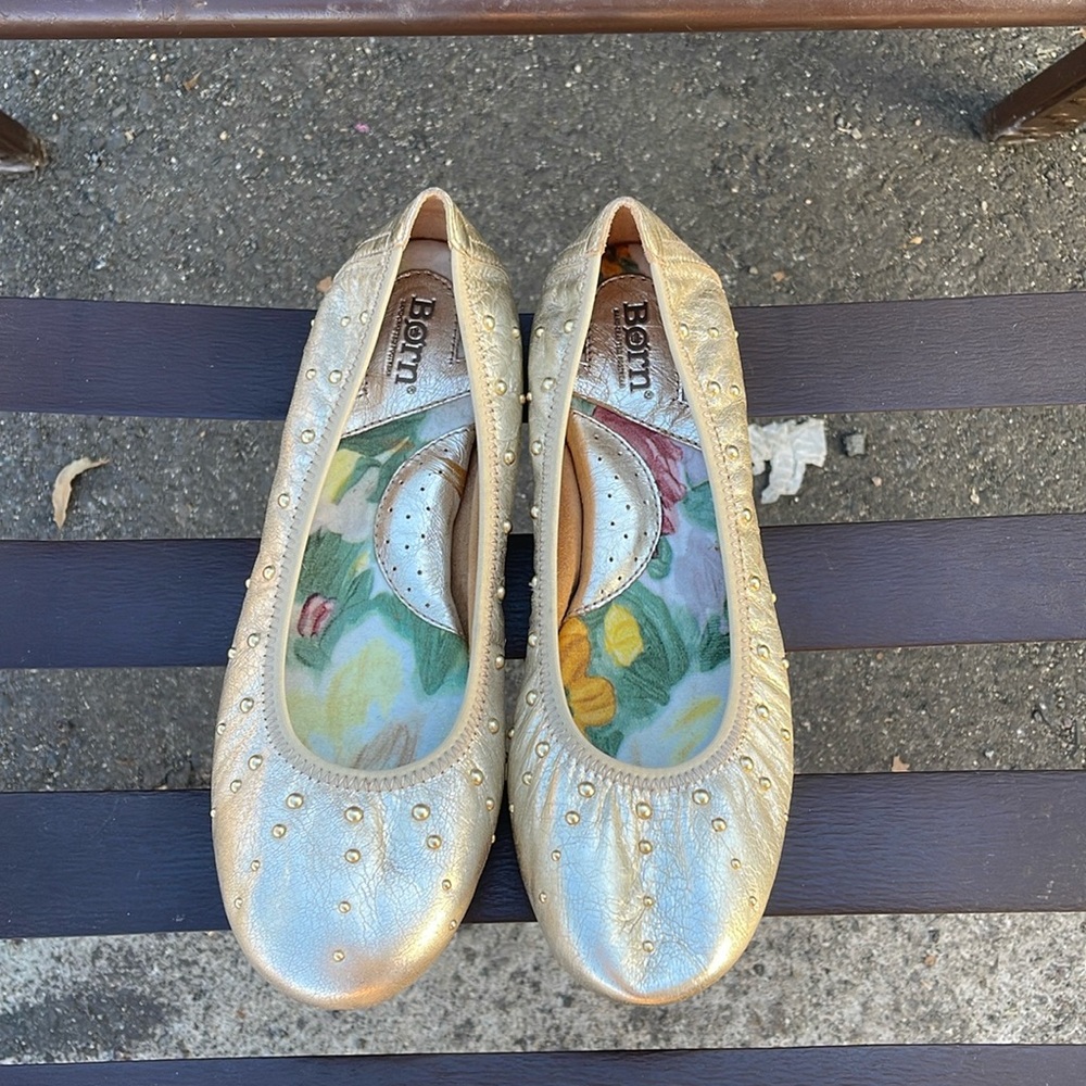 Born Gold Flats with Studded Detail